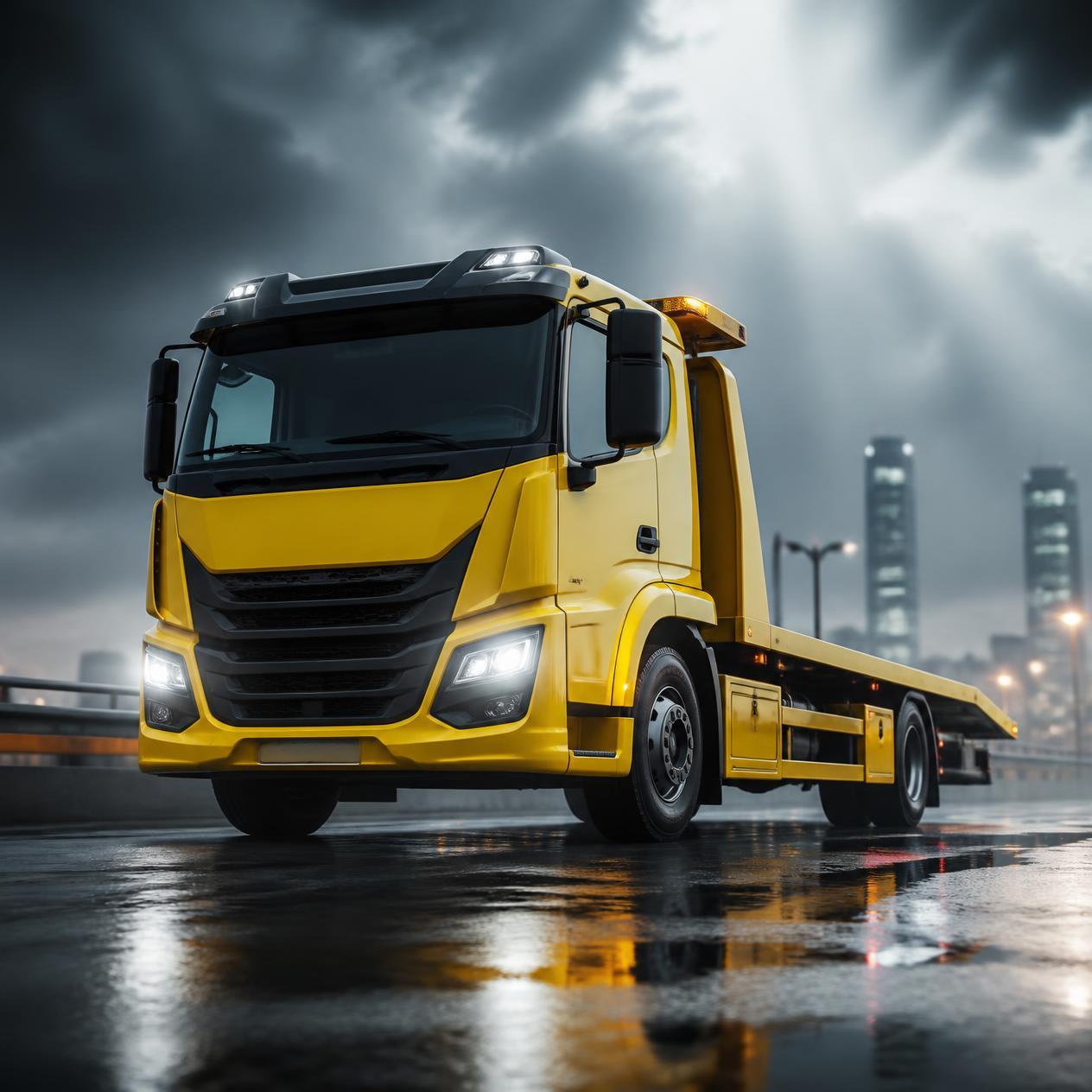 Premium sarı düz platformlu Manisa çekici